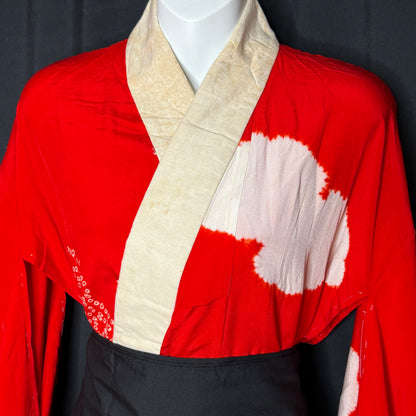 "Cranes in the Clouds" Vintage Juban Underkimono