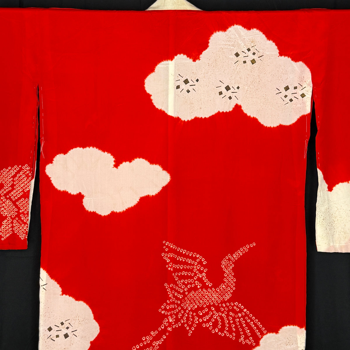 "Cranes in the Clouds" Vintage Juban Underkimono