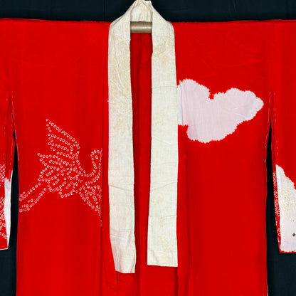 "Cranes in the Clouds" Vintage Juban Underkimono