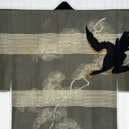"Black Cormorant" Man's Juban Underkimono