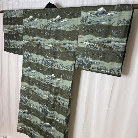 "Tokaido Journey" Man's Juban Underkimono
