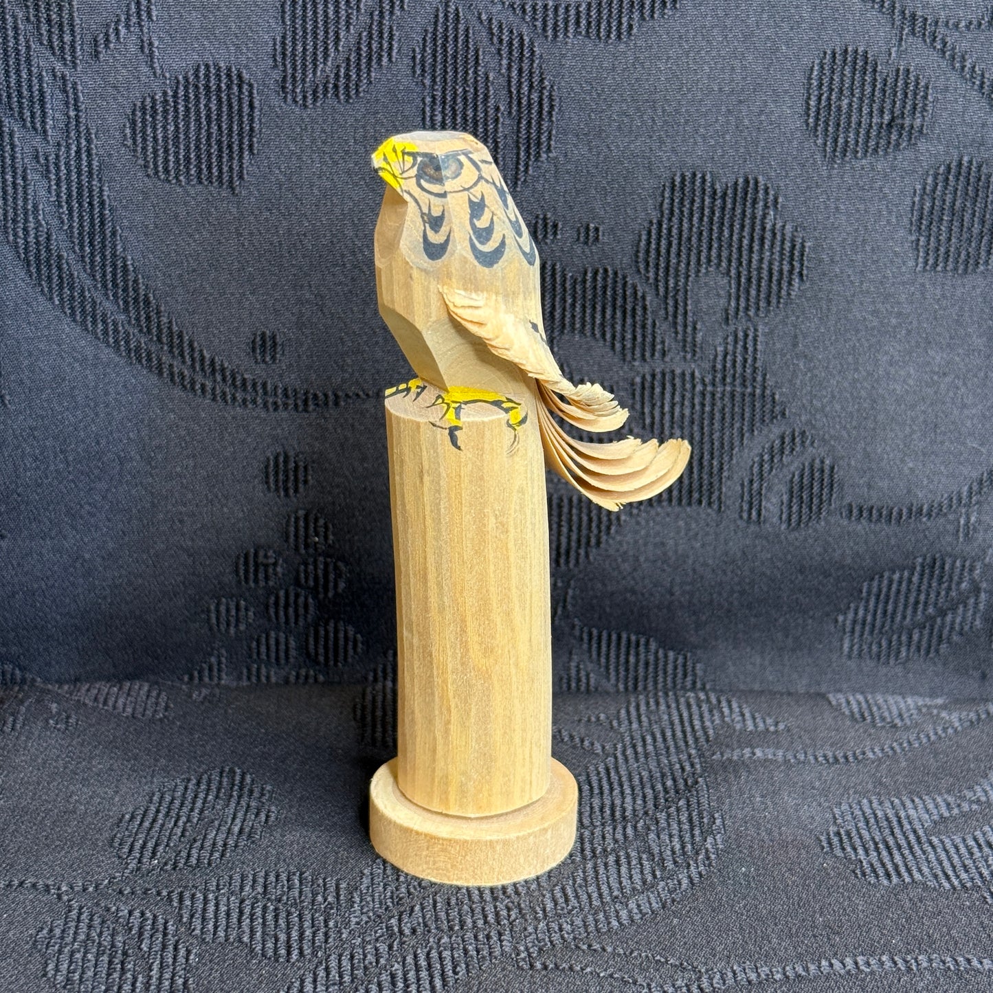"Falcon Carving" Vintage Wood Sculpture
