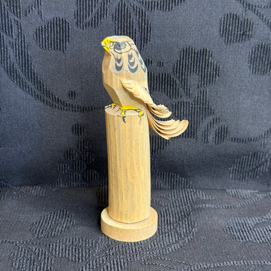 "Falcon Carving" Vintage Wood Sculpture