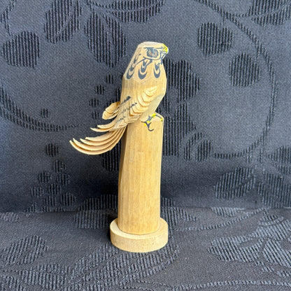 "Falcon Carving" Vintage Wood Sculpture