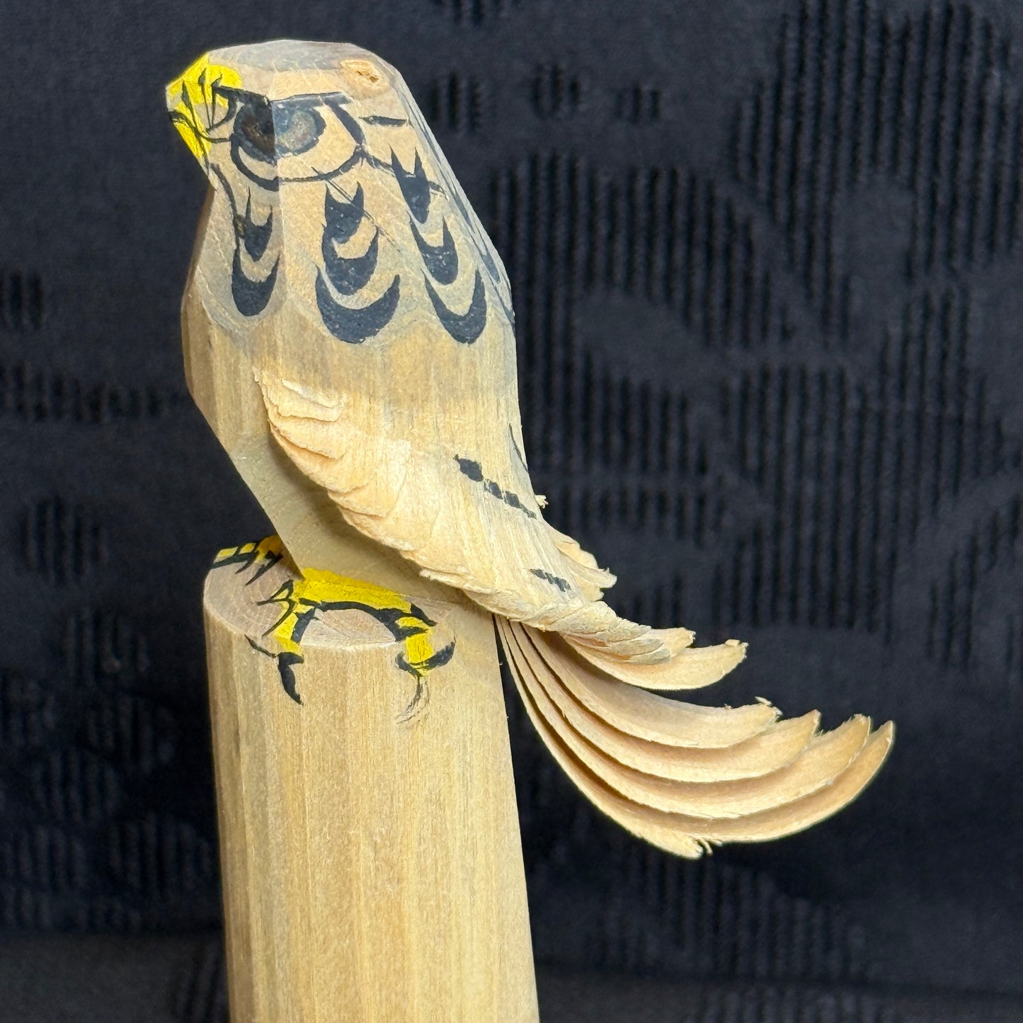 "Falcon Carving" Vintage Wood Sculpture