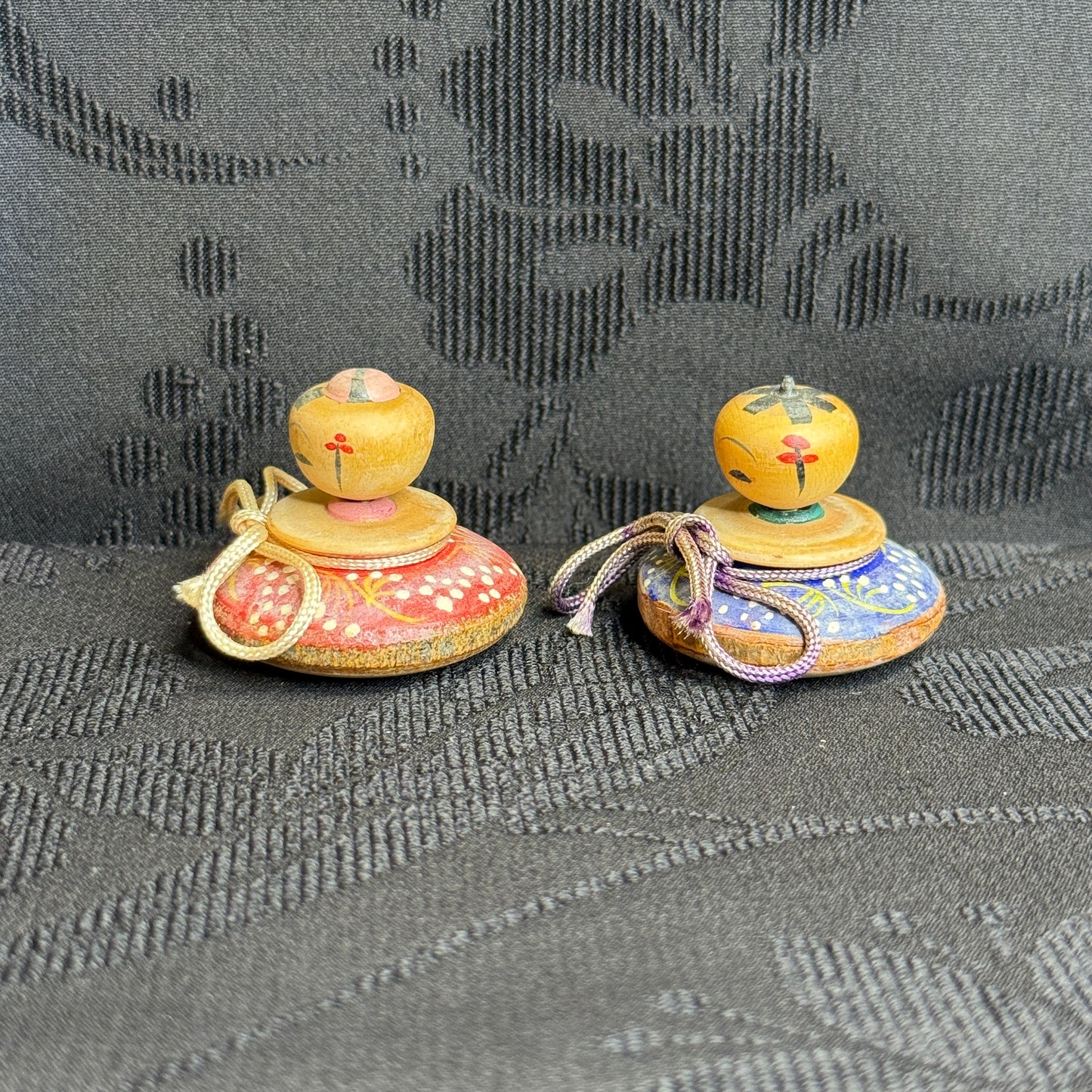 "Spinning Sweethearts" Vintage Kokeshi Doll Pair
