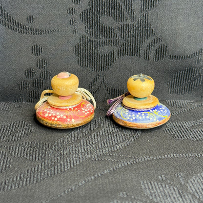 "Spinning Sweethearts" Vintage Kokeshi Doll Pair