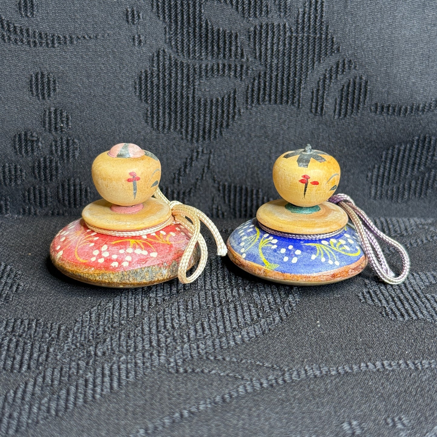 "Spinning Sweethearts" Vintage Kokeshi Doll Pair