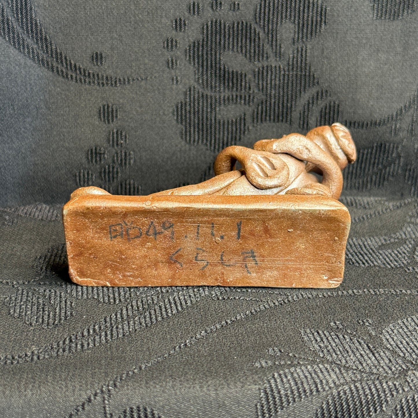 "Embracing Kappa" Vintage Clay Sculpture