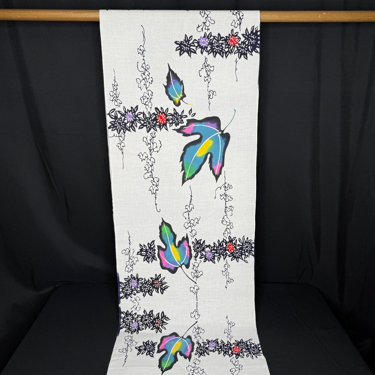 "Painted Leaves" Vintage Kimono Yardage