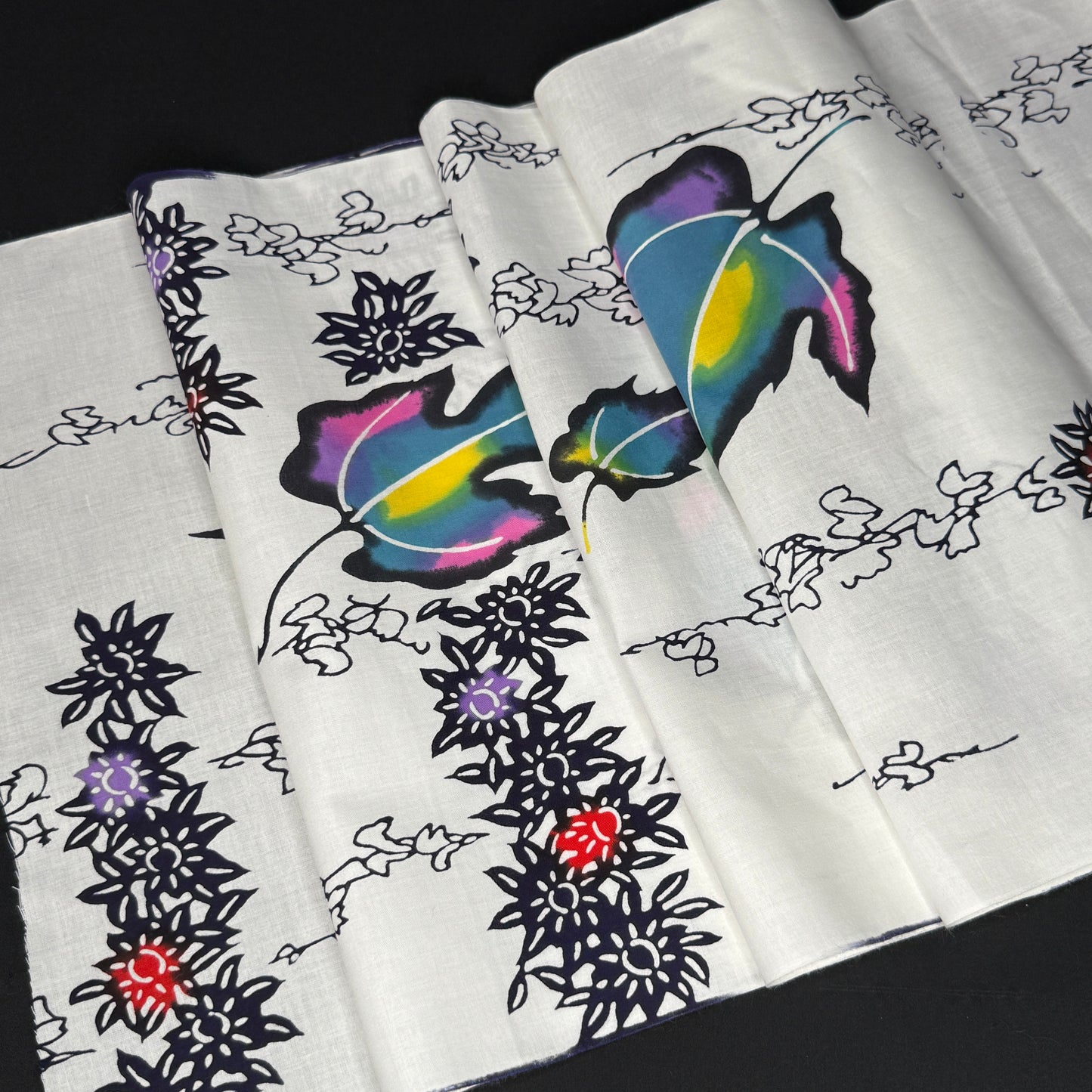 "Painted Leaves" Vintage Kimono Yardage