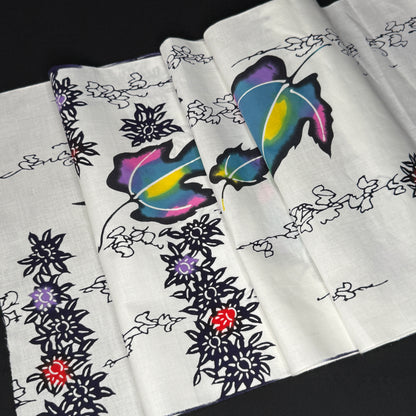 "Painted Leaves" Vintage Kimono Yardage