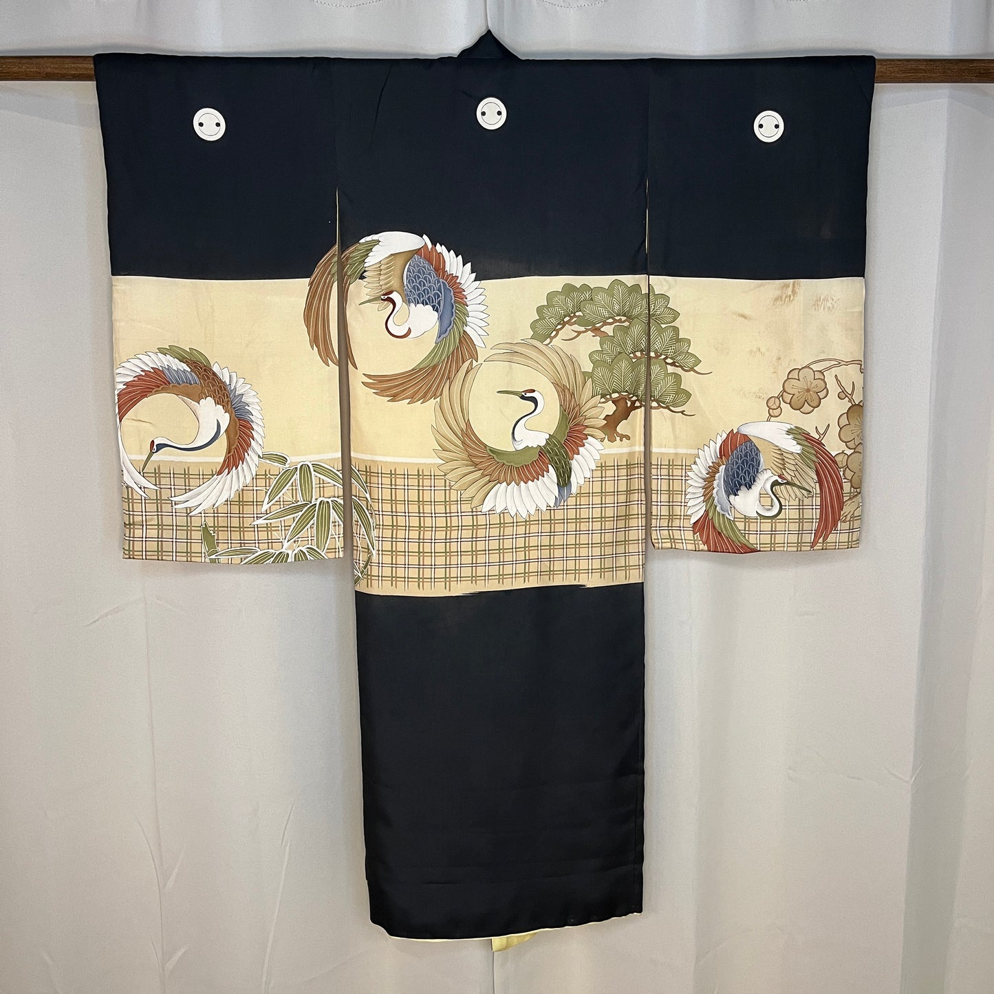 "Crane Medallions" Miyamairi Kimono