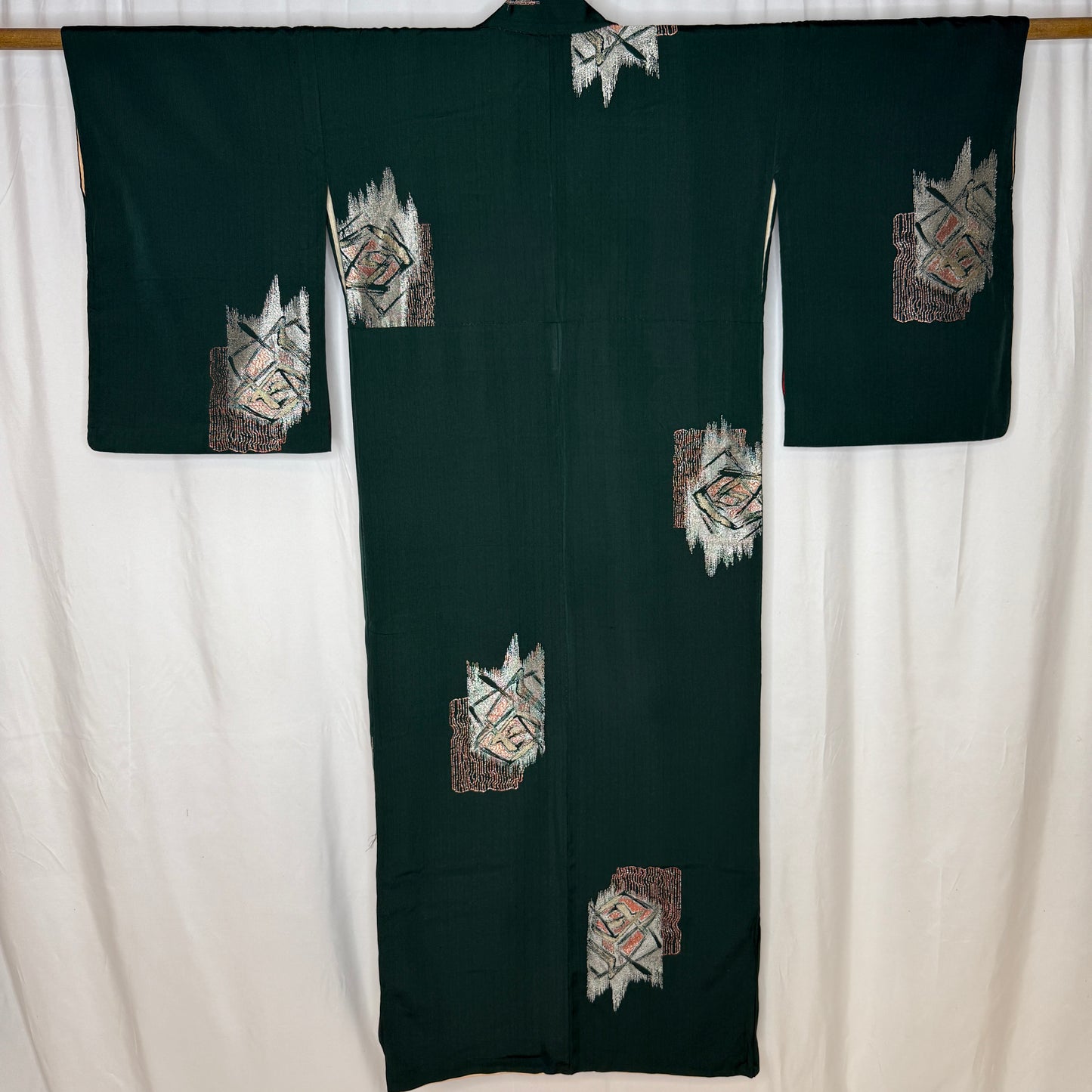 "Abstract Roses" Vintage Casual Kimono