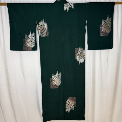 "Abstract Roses" Vintage Casual Kimono