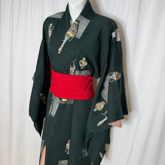 "Holiday Urns" Vintage Casual Kimono