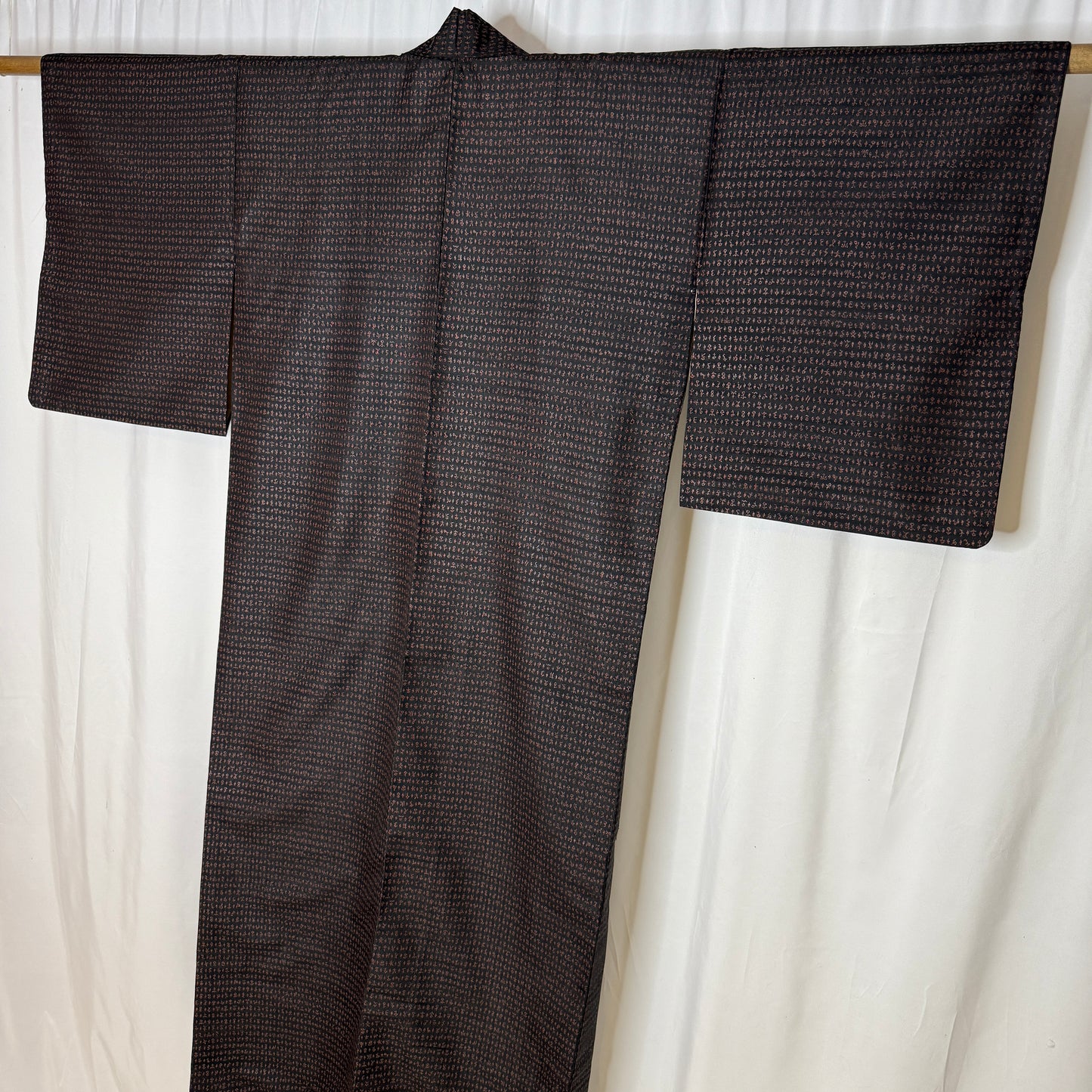 "Shadow Script" Vintage Casual Kimono