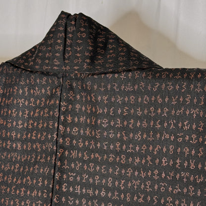 "Shadow Script" Vintage Casual Kimono