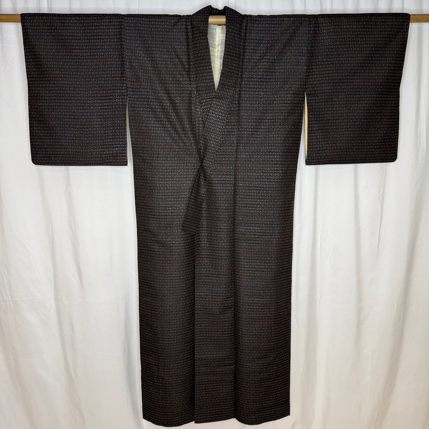 "Shadow Script" Vintage Casual Kimono