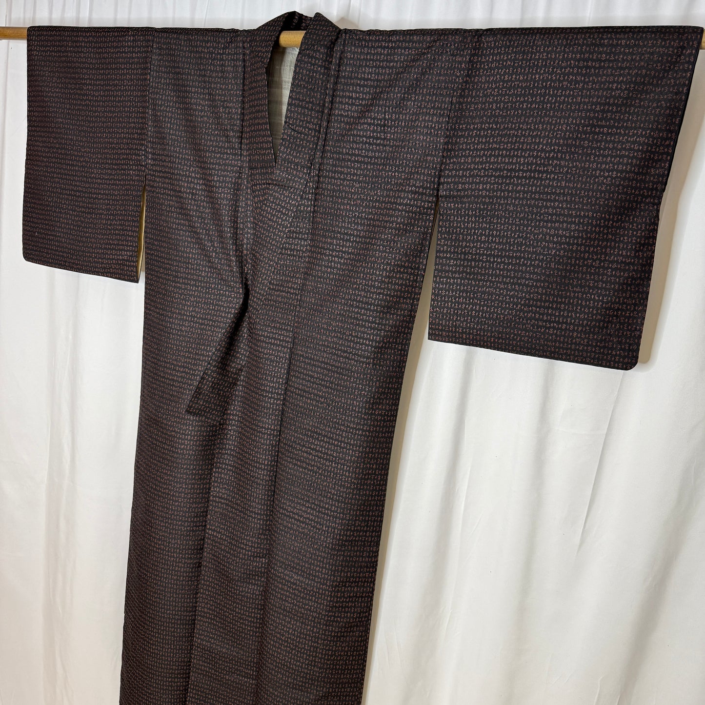 "Shadow Script" Vintage Casual Kimono