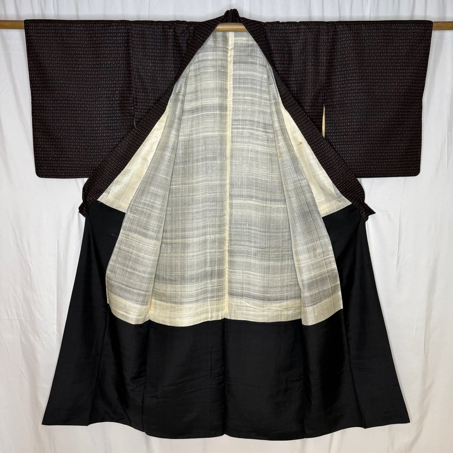 "Shadow Script" Vintage Casual Kimono