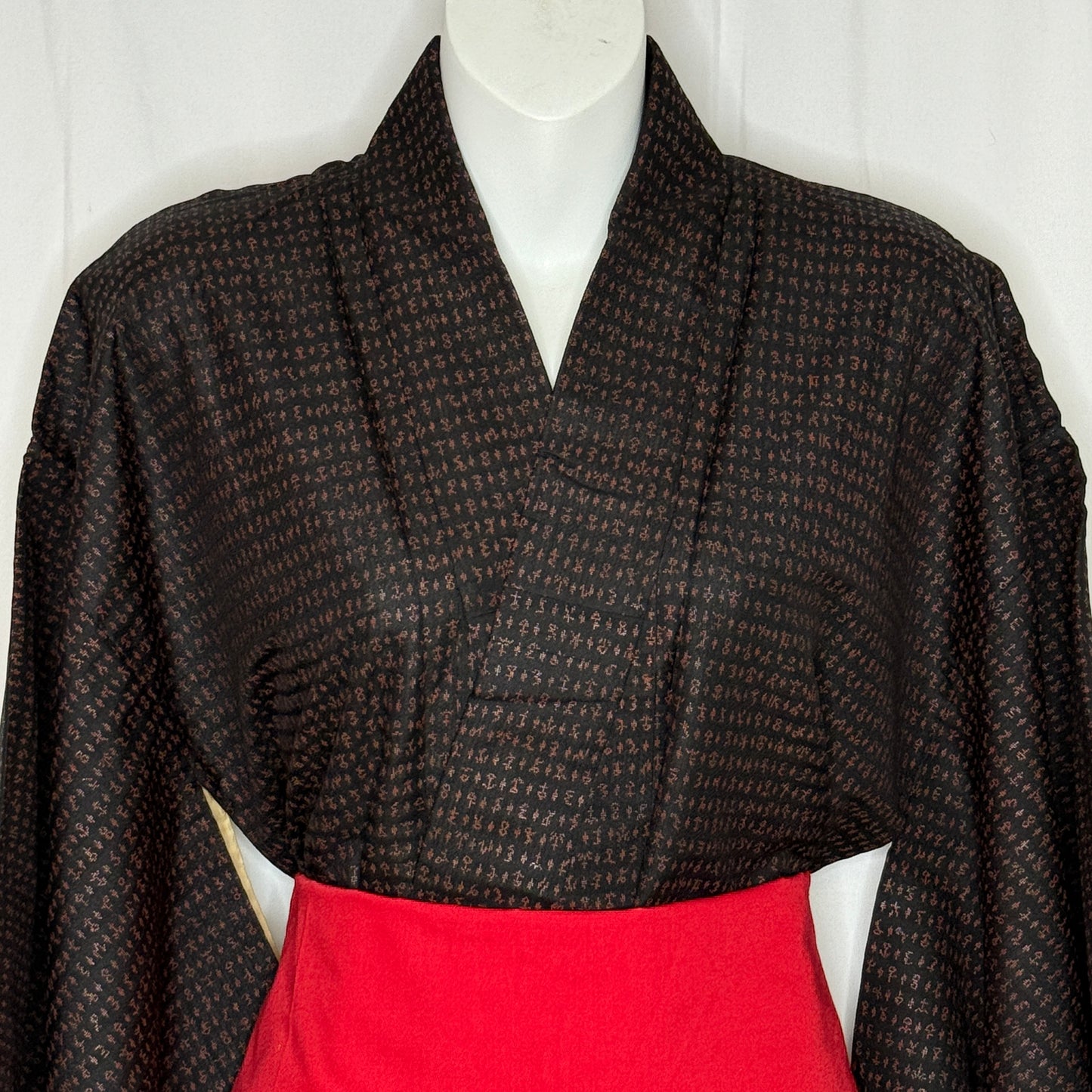 "Shadow Script" Vintage Casual Kimono