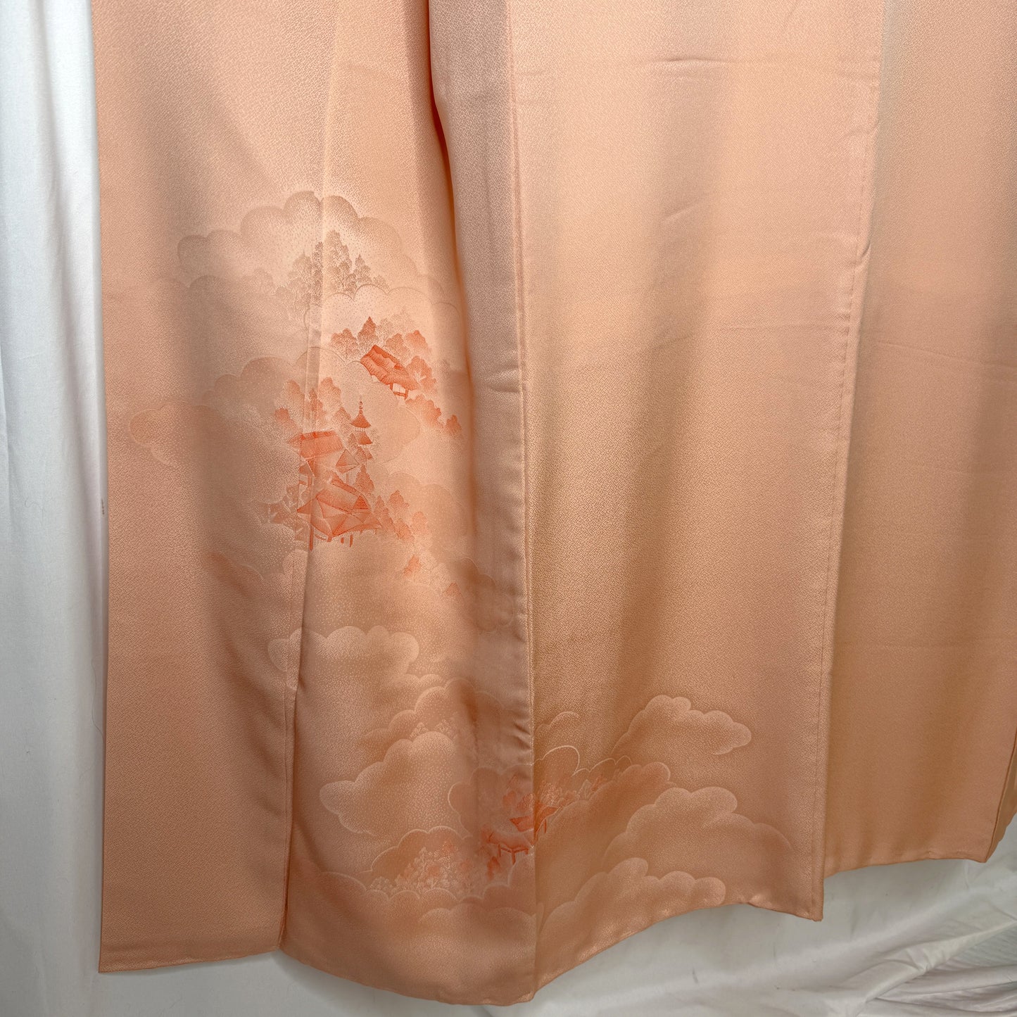 "Peach Pagoda" Vintage Iromuji Kimono