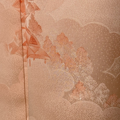 "Peach Pagoda" Vintage Iromuji Kimono