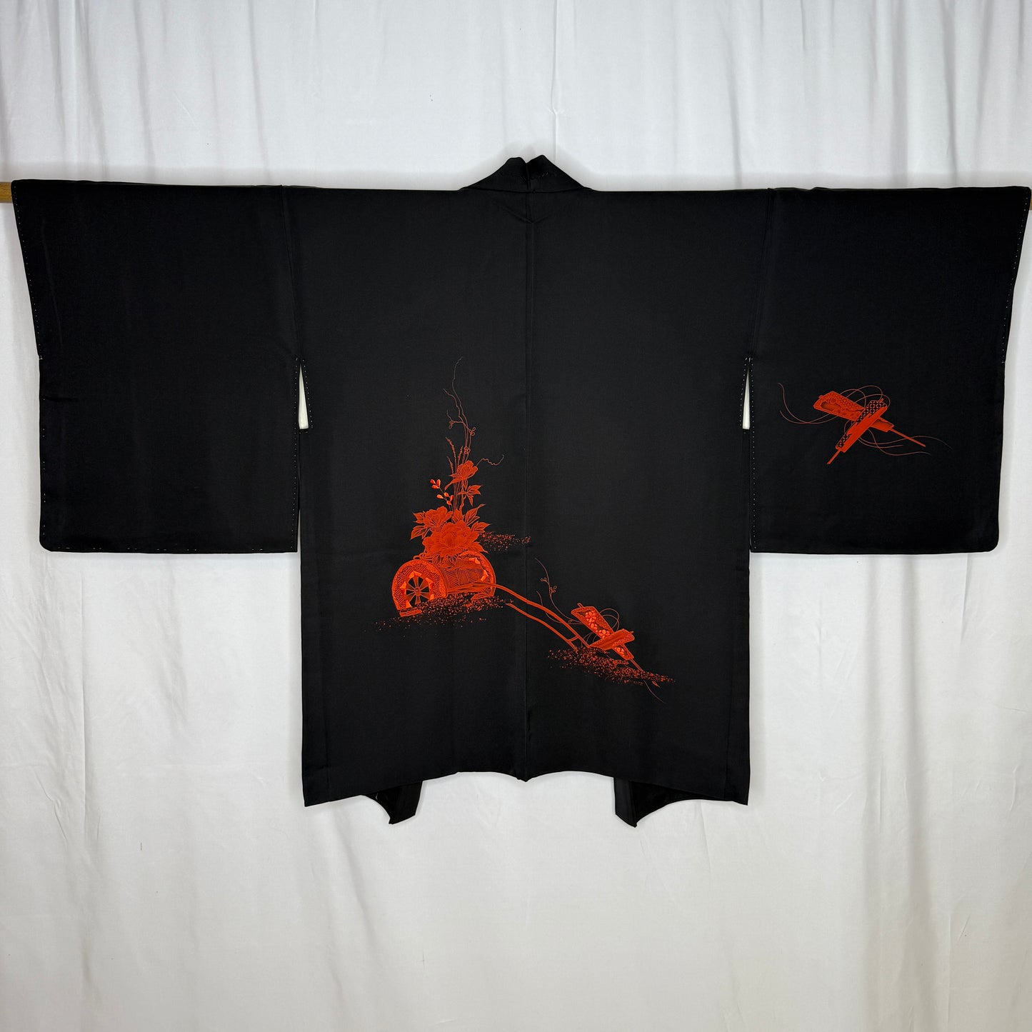 "Hanaguruma and Fans" Vintage Haori Jacket