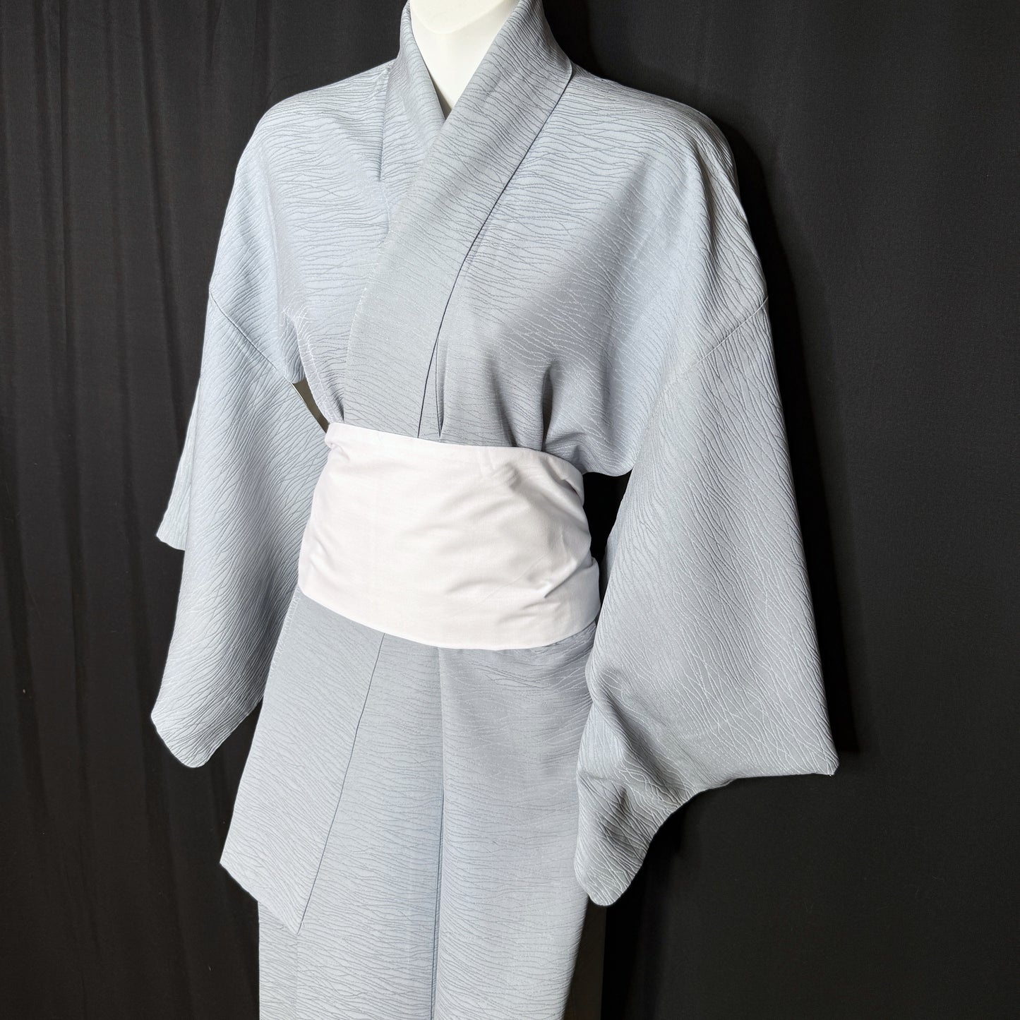 "Rippling Blue" Vintage Iromuji Kimono
