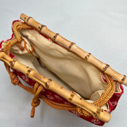 "Shibori Bamboo" Japanese Kinchaku Purse