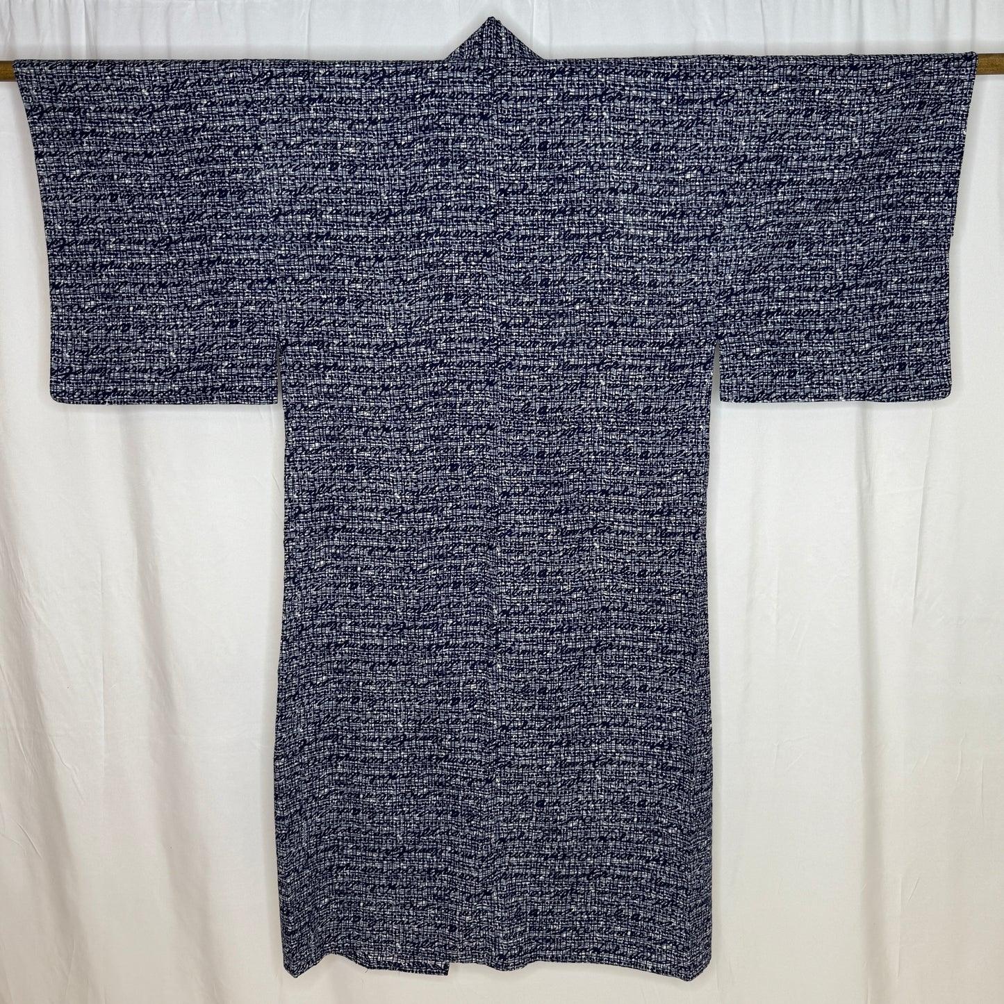"Ink Grid" Vintage Japanese Yukata