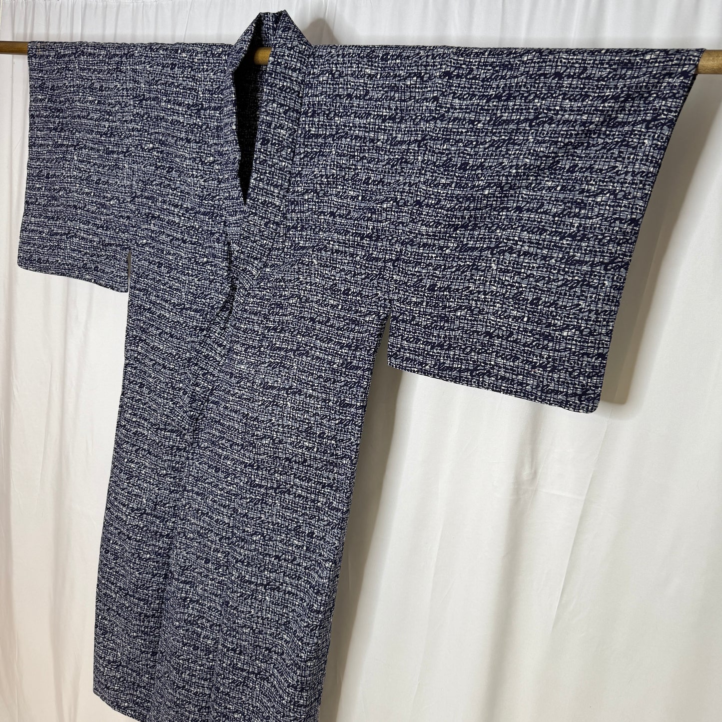 "Ink Grid" Vintage Japanese Yukata