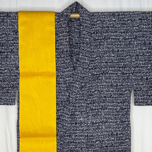 "Ink Grid" Vintage Japanese Yukata