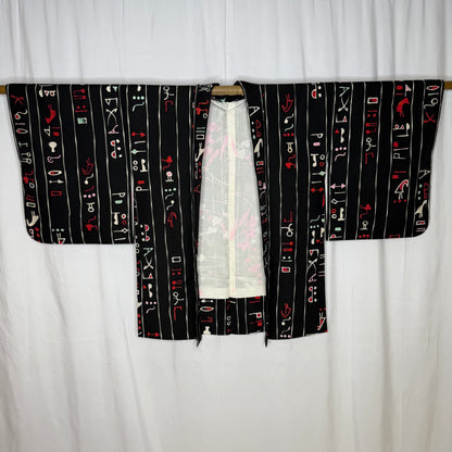 "Hieroglyph Chic" Vintage Haori Jacket