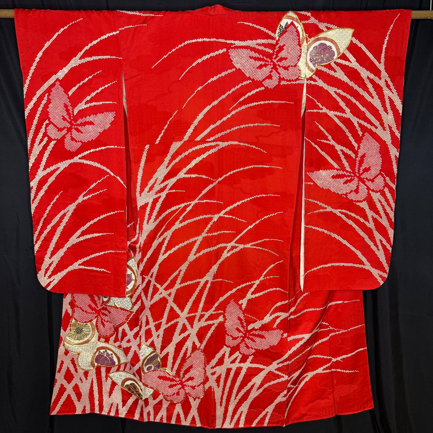 "Butterfly Charms" Vintage Furisode Kimono