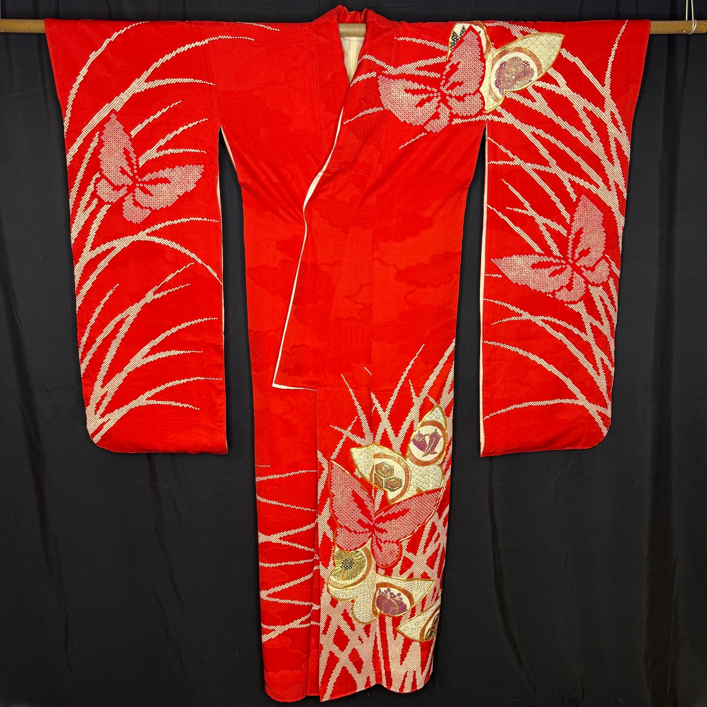 "Butterfly Charms" Vintage Furisode Kimono