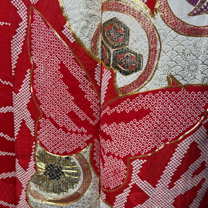 "Butterfly Charms" Vintage Furisode Kimono