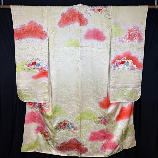 "Dreamy Pine" Vintage Furisode Kimono