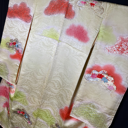 "Dreamy Pine" Vintage Furisode Kimono