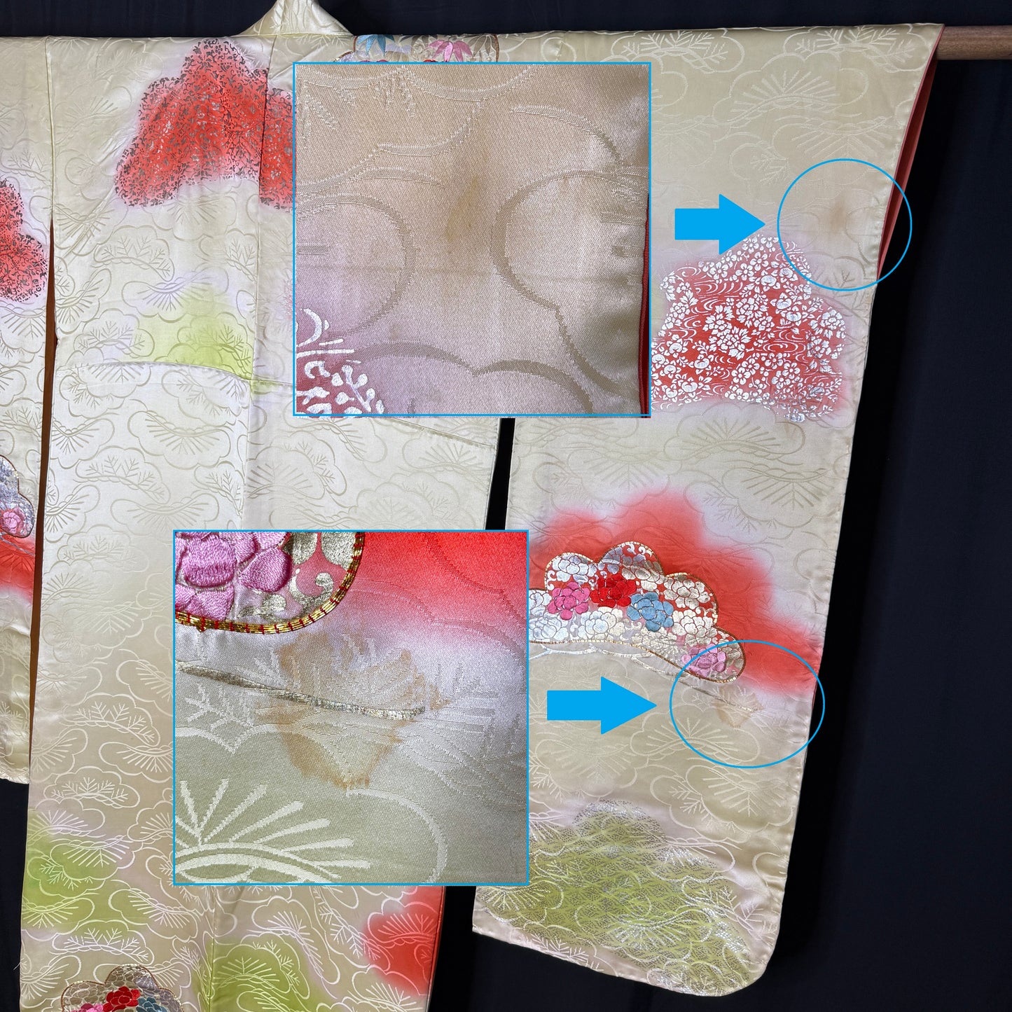 "Dreamy Pine" Vintage Furisode Kimono