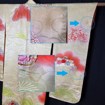 "Dreamy Pine" Vintage Furisode Kimono