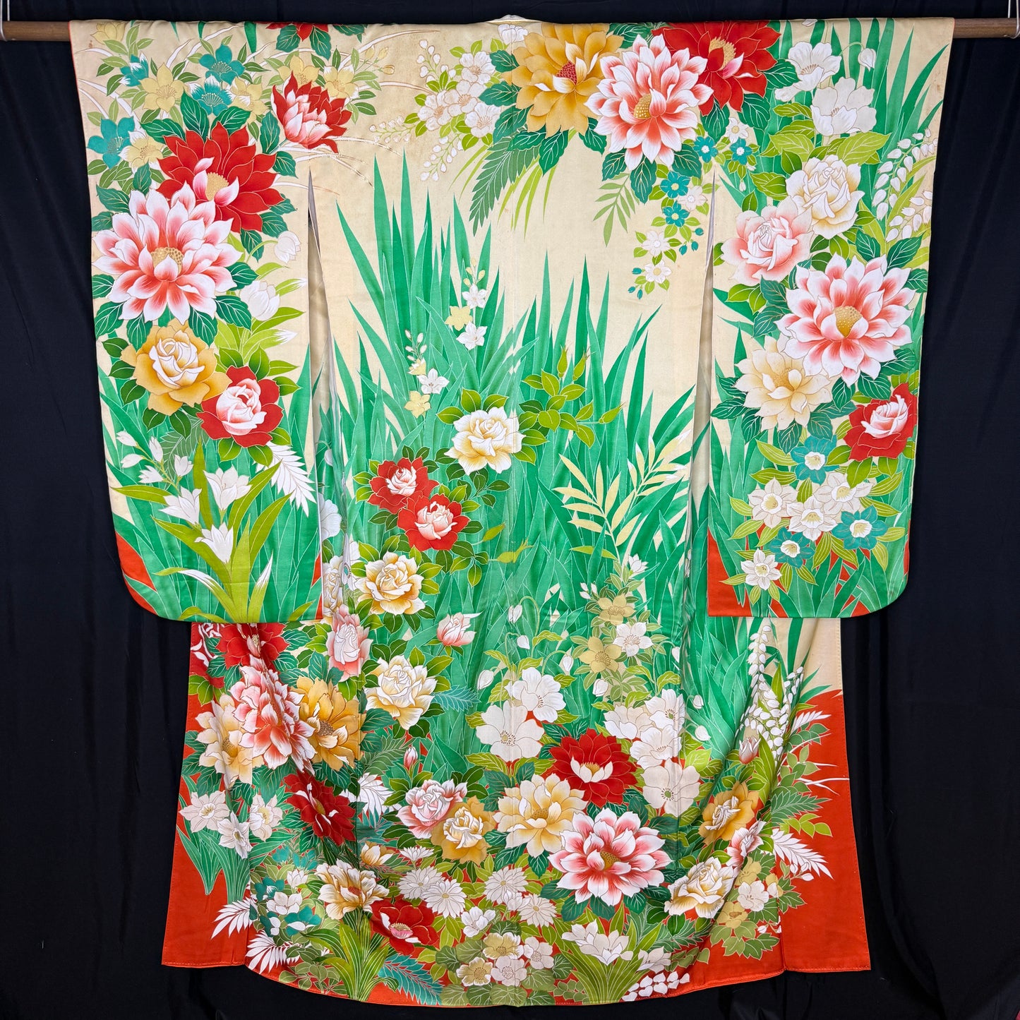 "Garden Crescendo" Vintage Furisode Kimono