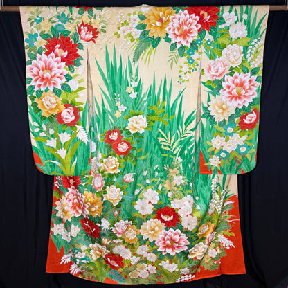 "Garden Crescendo" Vintage Furisode Kimono