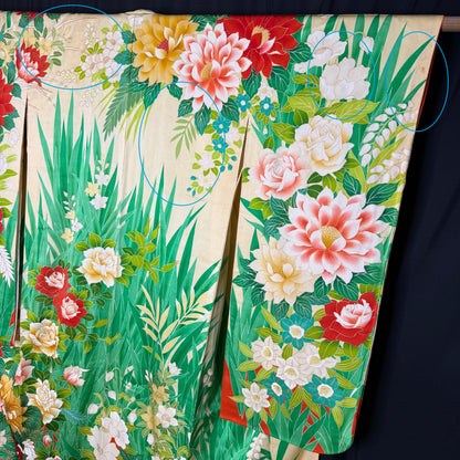 "Garden Crescendo" Vintage Furisode Kimono