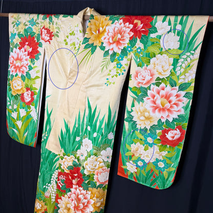 "Garden Crescendo" Vintage Furisode Kimono