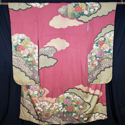 "Oshidori Ducks" Vintage Furisode Kimono
