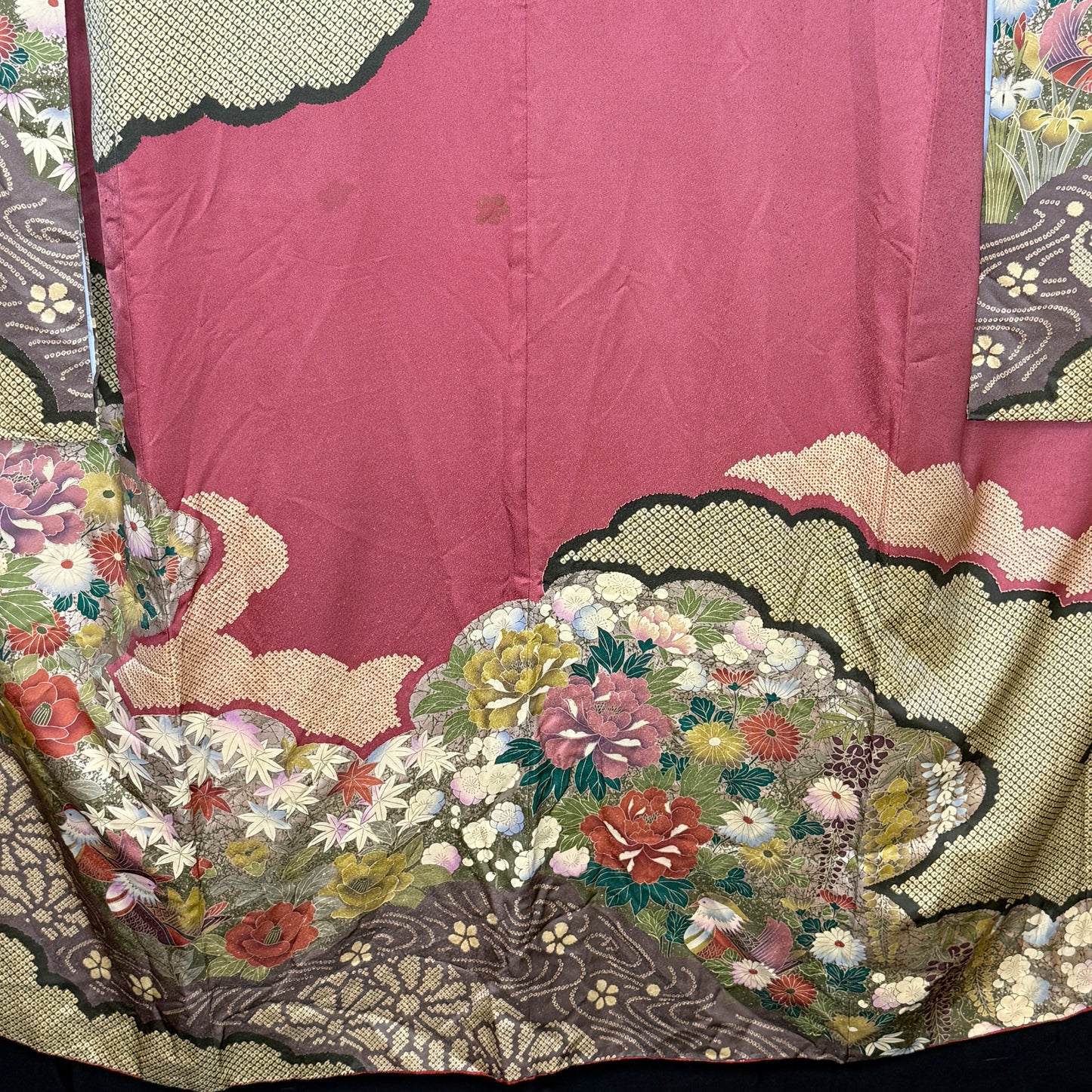 "Oshidori Ducks" Vintage Furisode Kimono