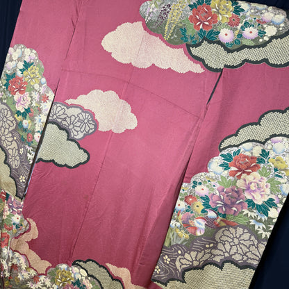 "Oshidori Ducks" Vintage Furisode Kimono