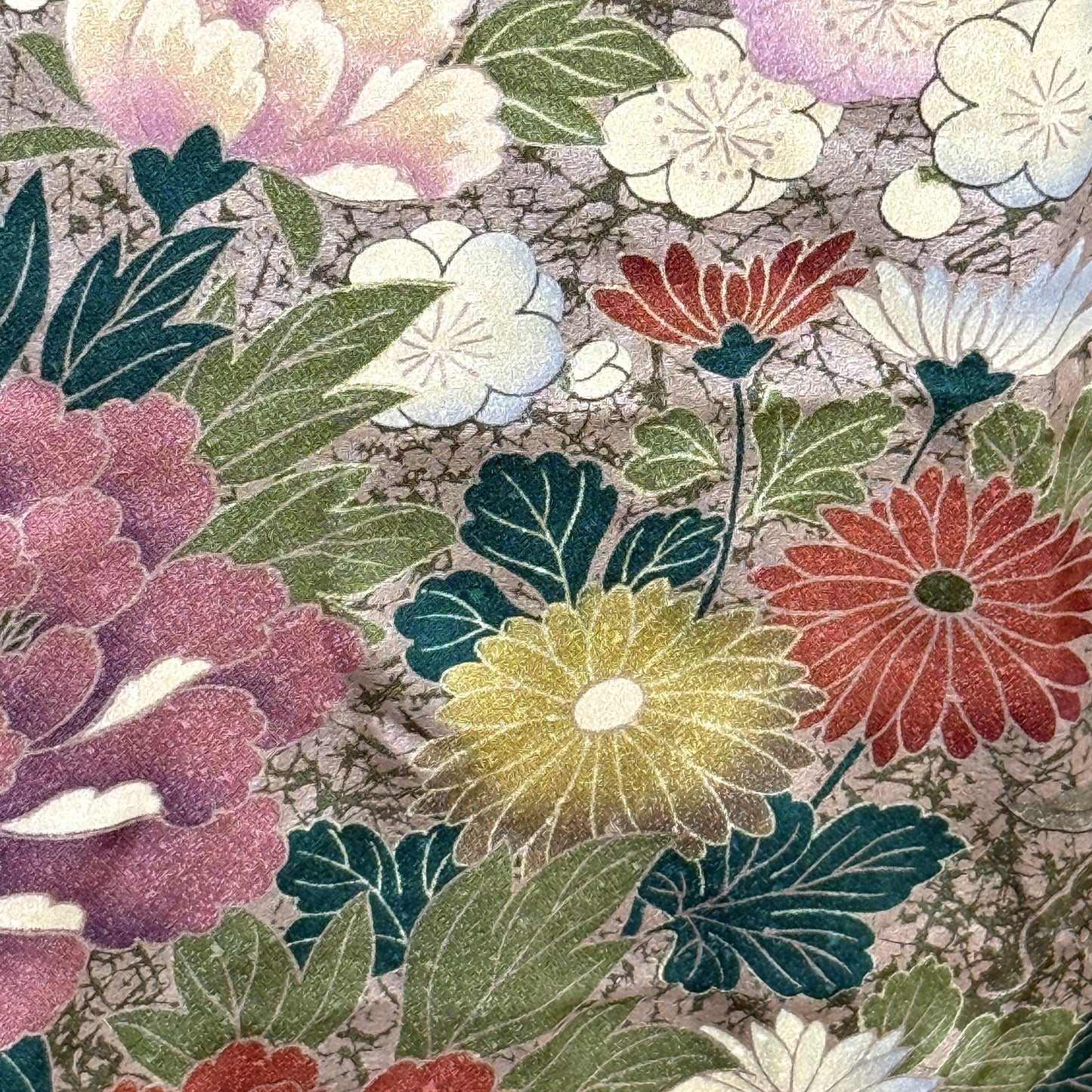 "Oshidori Ducks" Vintage Furisode Kimono